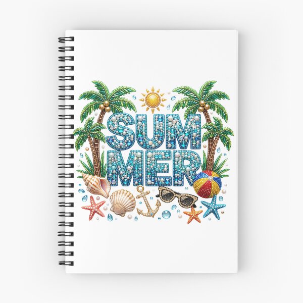 Item preview, Sparkly Beaded Summer Vibes Design | Rhinestone Beach Vacation Aesthetic | Glam Tropical Summer Party Art | Summer Glitter Palm Trees and Seashells | Blinged Out Beach Lover Graphic designed and sold by Noe Mill.