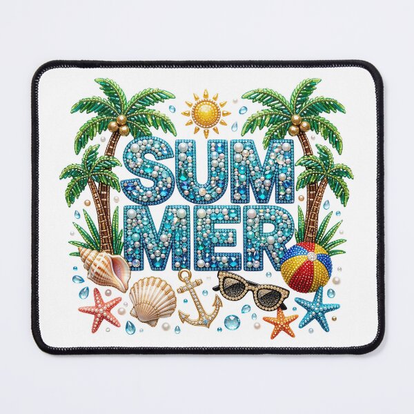 Item preview, Sparkly Beaded Summer Vibes Design | Rhinestone Beach Vacation Aesthetic | Glam Tropical Summer Party Art | Summer Glitter Palm Trees and Seashells | Blinged Out Beach Lover Graphic designed and sold by Noe Mill.