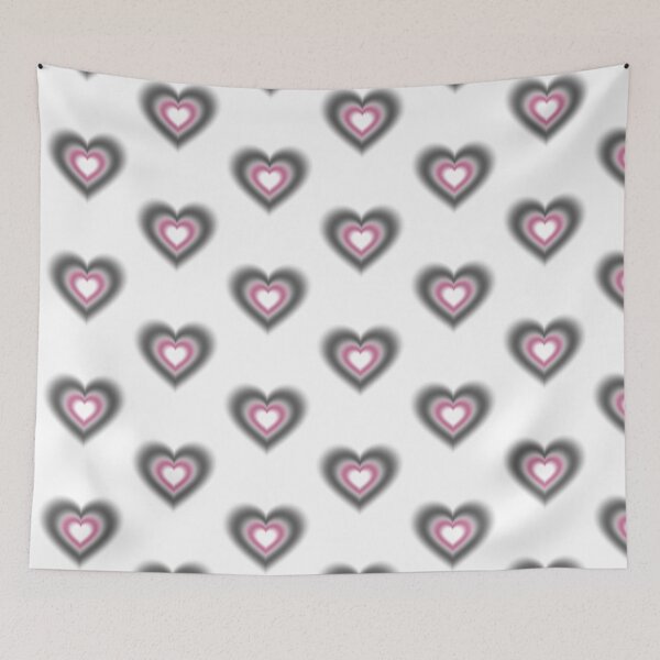 Item preview, Black and dark pink blurry hearts designed and sold by serenebookworm.