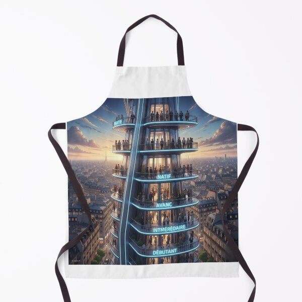 Item preview, French language tower Paris levels learner progress art Haussmann gift designed and sold by language-des.