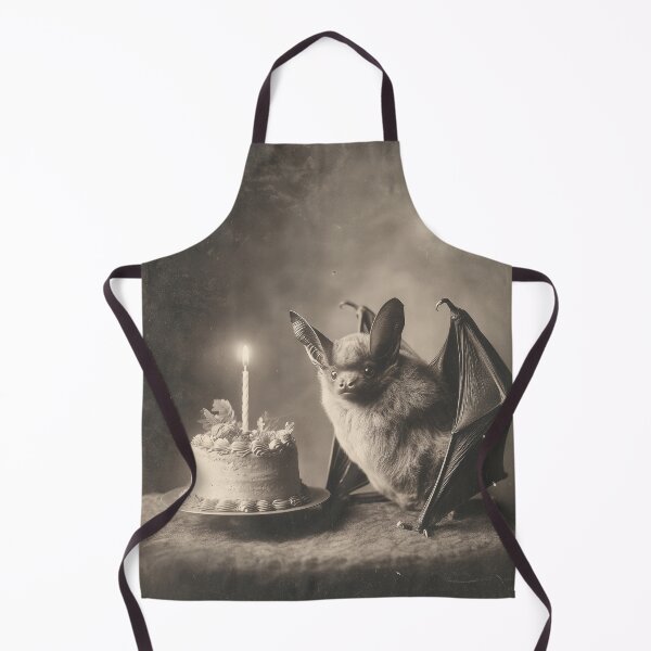 Item preview, Vintage Birthday Bat with Candle Cake designed and sold by SpecInkStudio.
