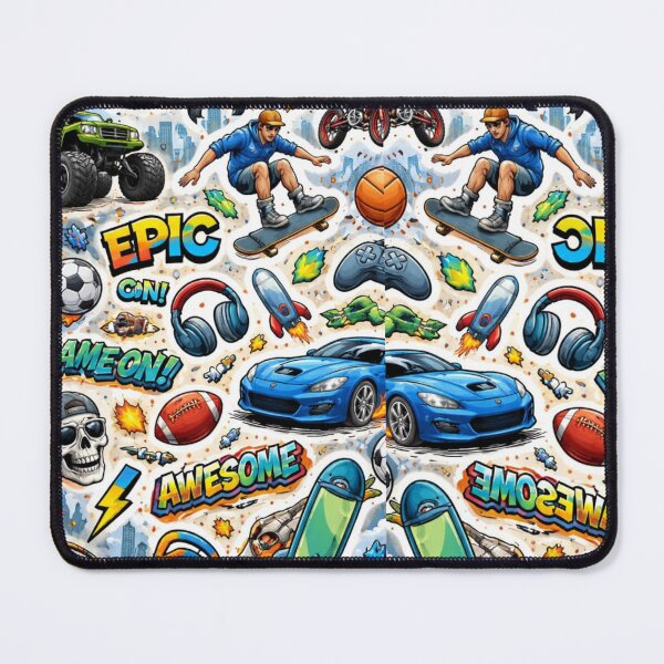Item preview, Epic Gaming and Skate Sticker Bomb - Cool Streetwear Doodle Pattern designed and sold by gokhanuzen.