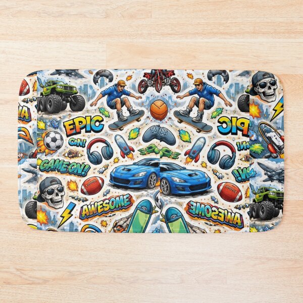 Item preview, Epic Gaming and Skate Sticker Bomb - Cool Streetwear Doodle Pattern designed and sold by gokhanuzen.