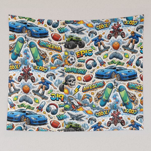 Item preview, Epic Gaming and Skate Sticker Bomb - Cool Streetwear Doodle Pattern designed and sold by gokhanuzen.