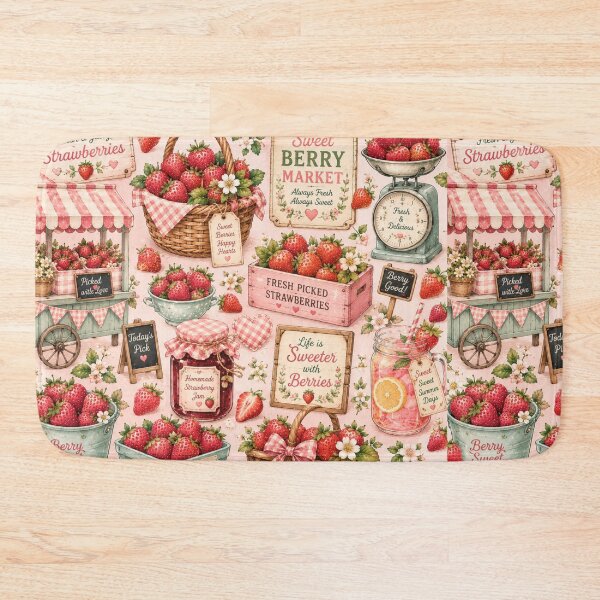 Item preview, Cute Strawberry Pattern | Summer Fruit Seamless Print designed and sold by Aramdesing.