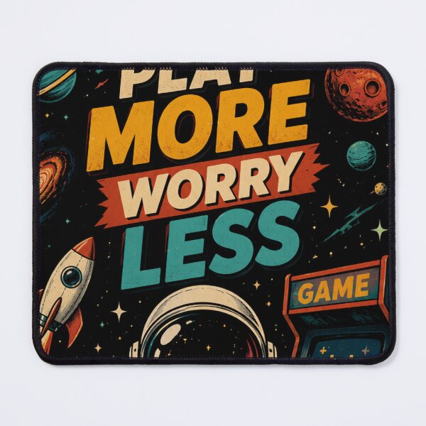 Item preview, Play More Worry Less Retro Space Gamer Aesthetic designed and sold by MeowTouch Art.