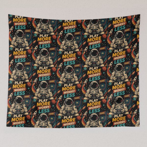 Item preview, Play More Worry Less  Retro Space Gamer Aesthetic designed and sold by MeowTouch Art.