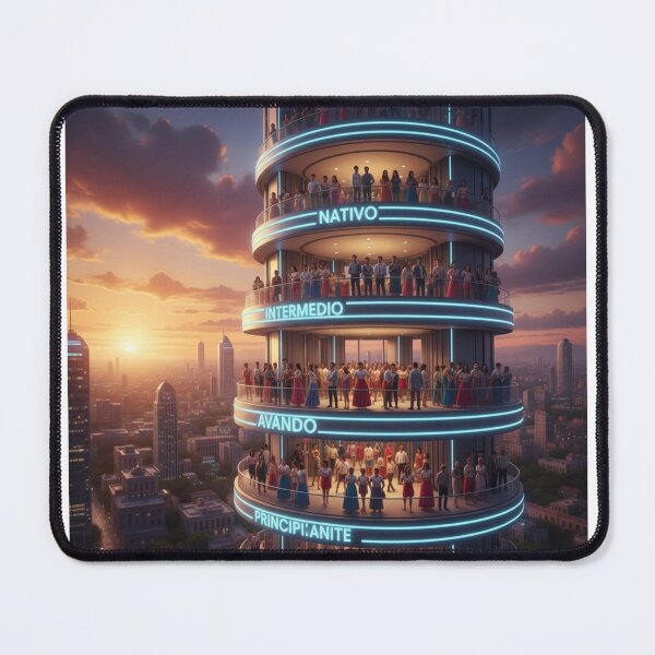 Item preview, Spanish language tower Latin America levels learner progress art CDMX gift designed and sold by language-des.