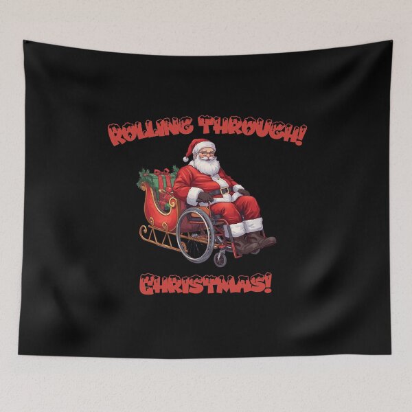 Item preview, Rolling Through Christmas – Santa in a Wheelchair Holiday Design designed and sold by It's Wheelie Cool.