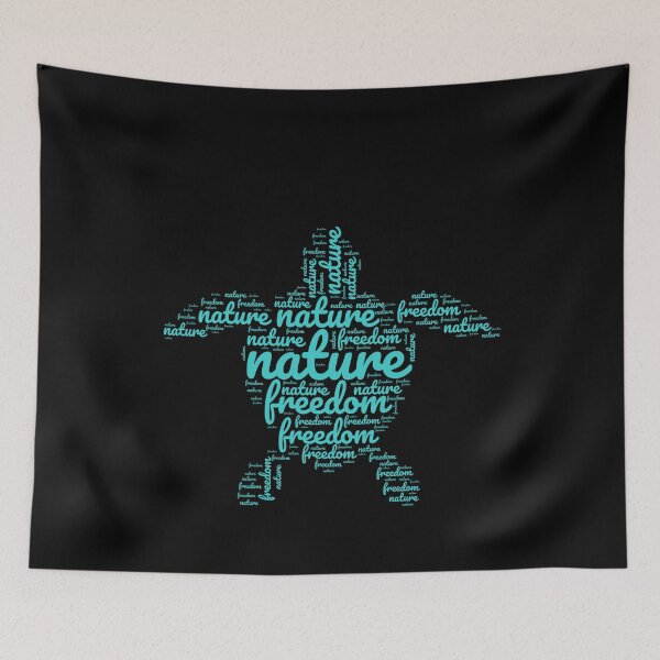 Item preview, Nature Freedom Word Art Turtle Design designed and sold by super-think.