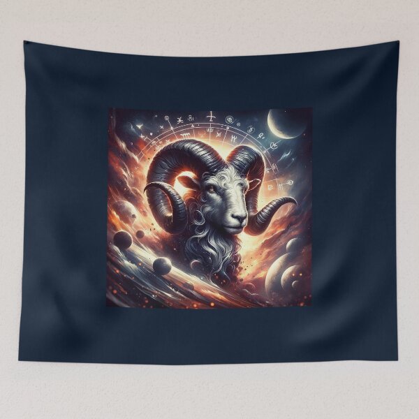 Item preview, Celestial Aries – Zodiac Sign Cosmic Ram designed and sold by UmSkelig834.