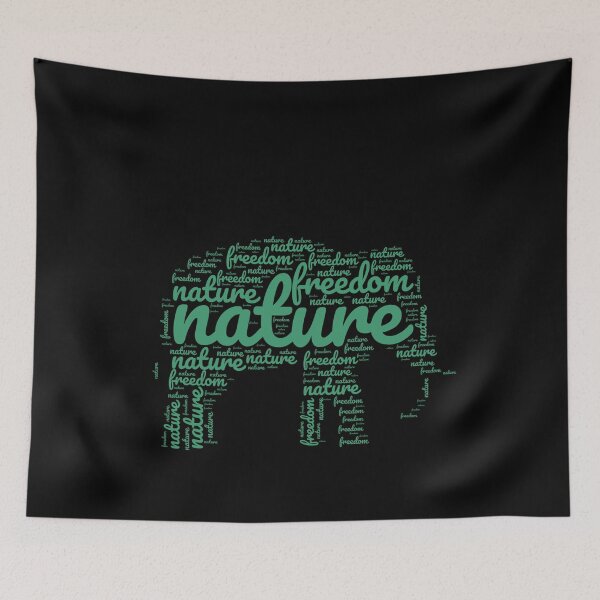Item preview, Elephant Word Art Nature and Freedom Typography Design designed and sold by super-think.