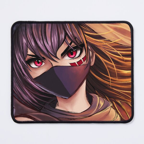 Item preview, Portrait of a ninja warrior masked with luminous fuchsia eyes designed and sold by Libellule Senseï.