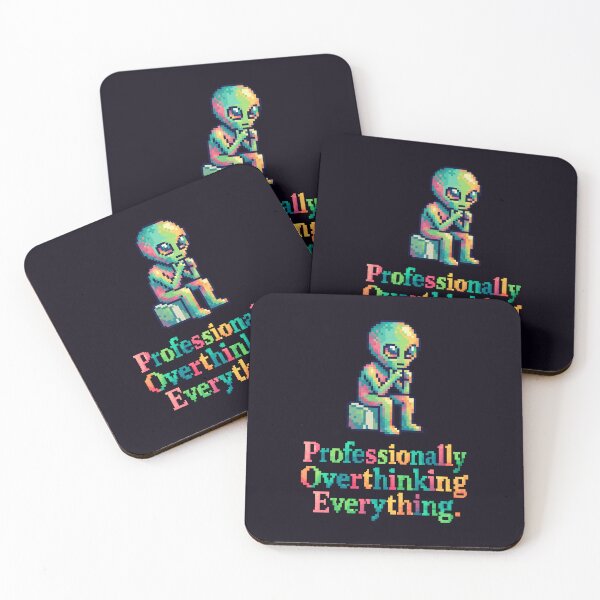 Item preview, Out of Context No.5: Professionally Overthinking Everything Pixel Art Alien designed and sold by NO BEAVER NO PUNK.