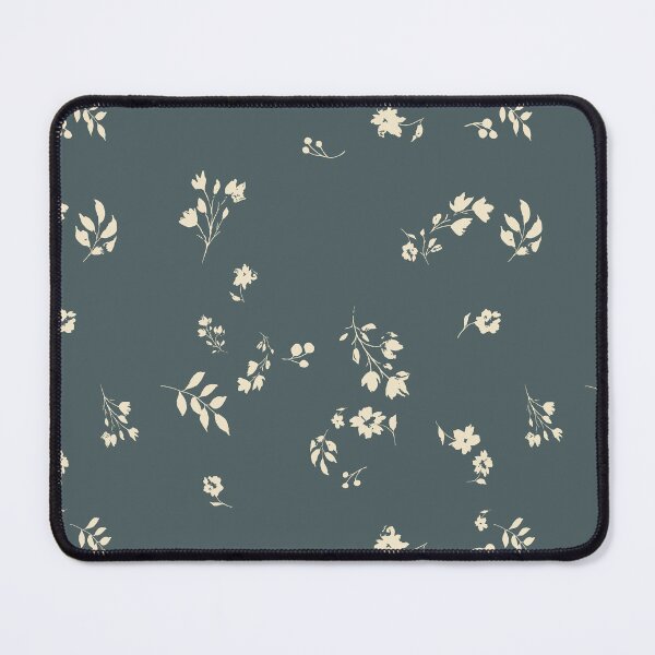 Item preview, Scattered Tonal Falling Floral Pattern in Dark Slate Blue and Buttercream designed and sold by ThisArtMama.