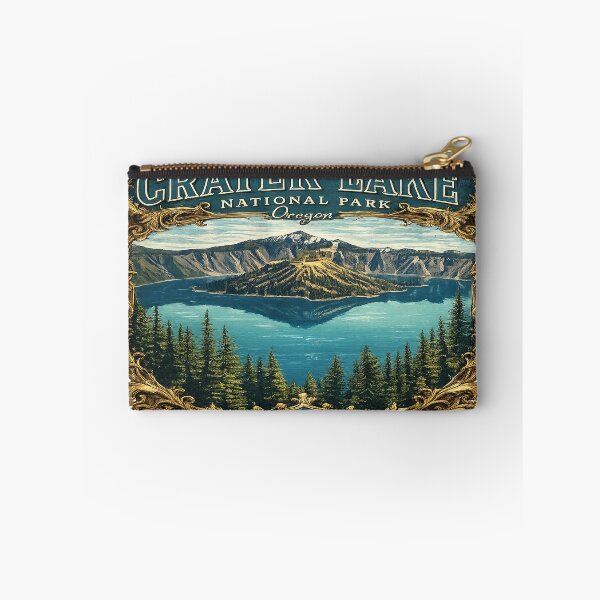 Item preview, Crater Lake Royal Vintage Design – Luxury National Park Illustration with Crown Frame designed and sold by artistezone.