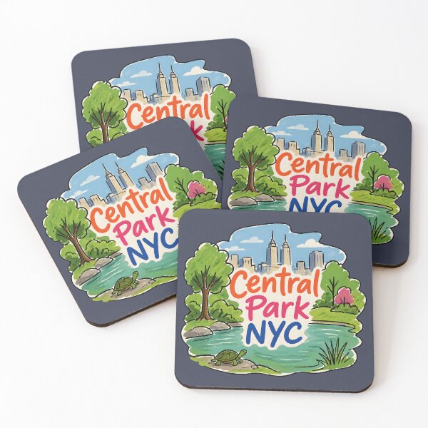 Item preview, Central Park NYC Colorful Landscape Skyline Background Turtle designed and sold by HowToCanadian.