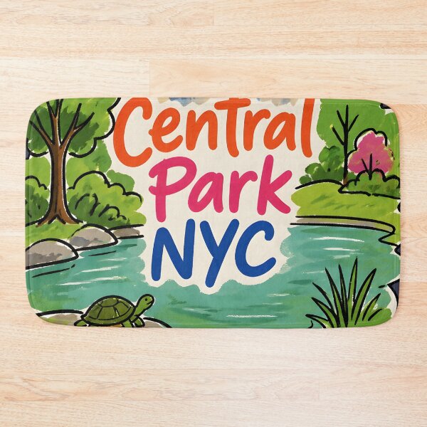 Item preview, Central Park NYC Colorful Landscape Skyline Background Turtle designed and sold by HowToCanadian.