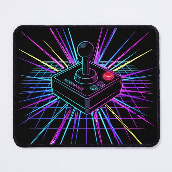 Item preview, Minimalist 80s Arcade Joystick Outrun Neon Grid Laser designed and sold by RetroRewind Studio.