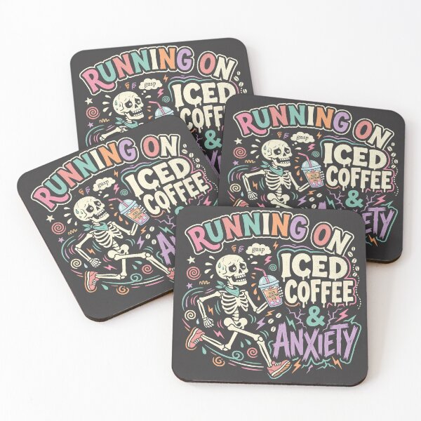 Item preview, Running on Iced Coffee and Anxiety designed and sold by Beanster-nl.