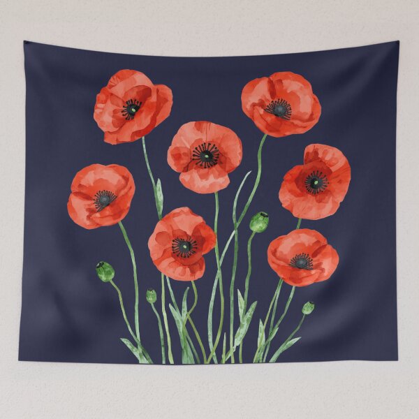 Item preview, Red poppy watercolor painting designed and sold by uunaa.