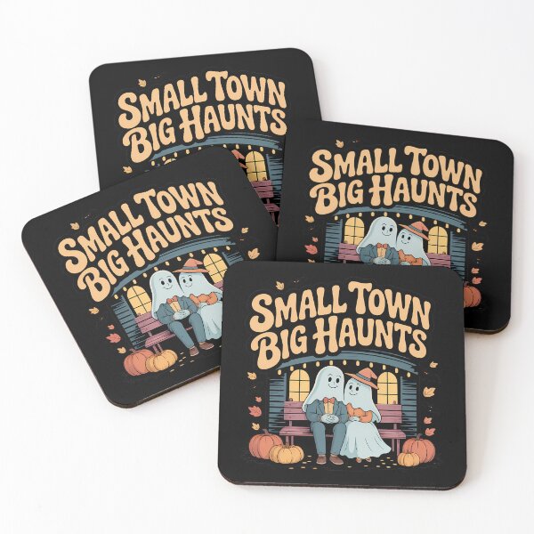 Item preview, Small Town Big Haunts Cute Ghost Couple Halloween Design designed and sold by Raw Tigers.