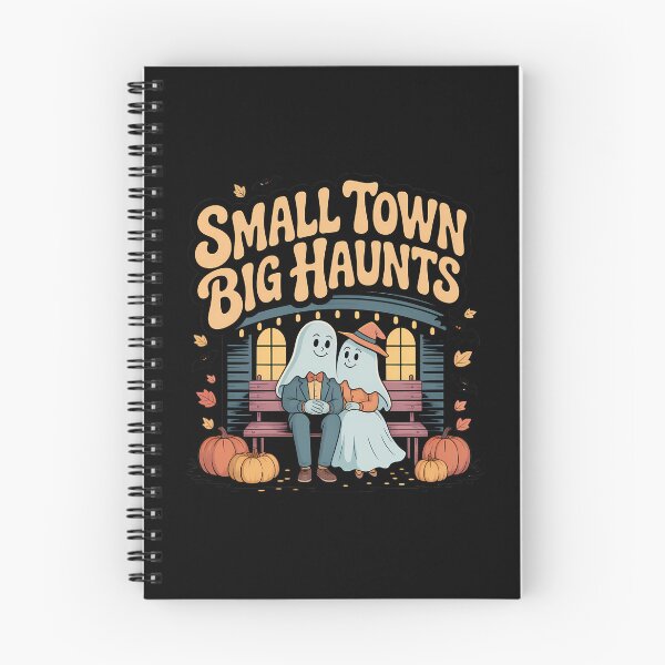 Item preview, Small Town Big Haunts Cute Ghost Couple Halloween Design designed and sold by Raw Tigers.