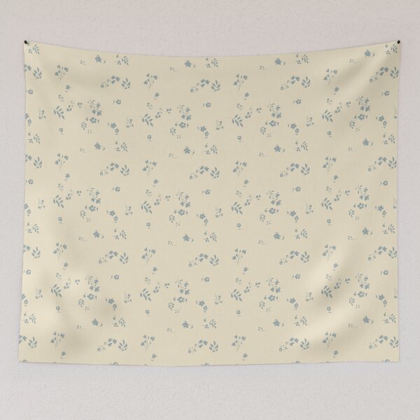 Item preview, Scattered Tonal Falling Floral Pattern in Buttercream and Sky Blue designed and sold by ThisArtMama.