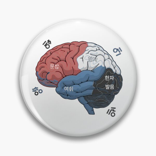Item preview, Korean brain language map topographic regions hangul grammar neuroscience art gift designed and sold by language-des.