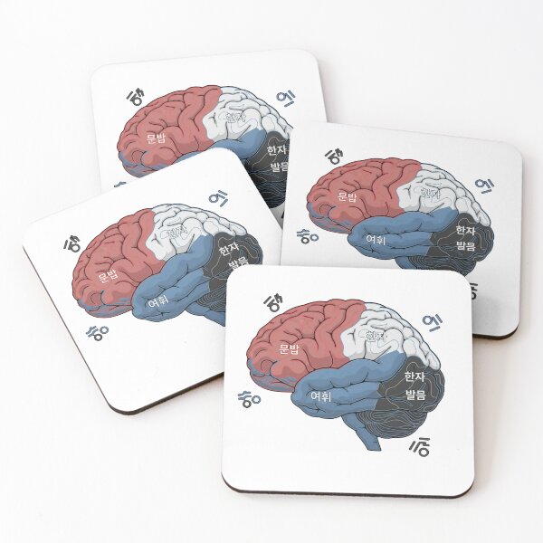 Item preview, Korean brain language map topographic regions hangul grammar neuroscience art gift designed and sold by language-des.