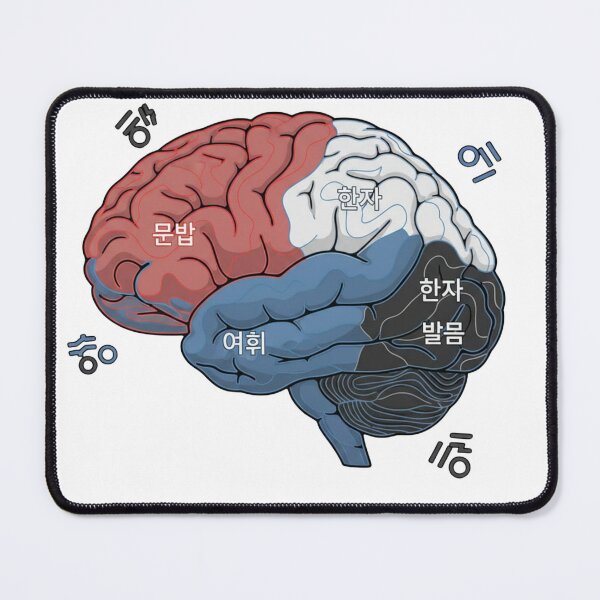 Item preview, Korean brain language map topographic regions hangul grammar neuroscience art gift designed and sold by language-des.