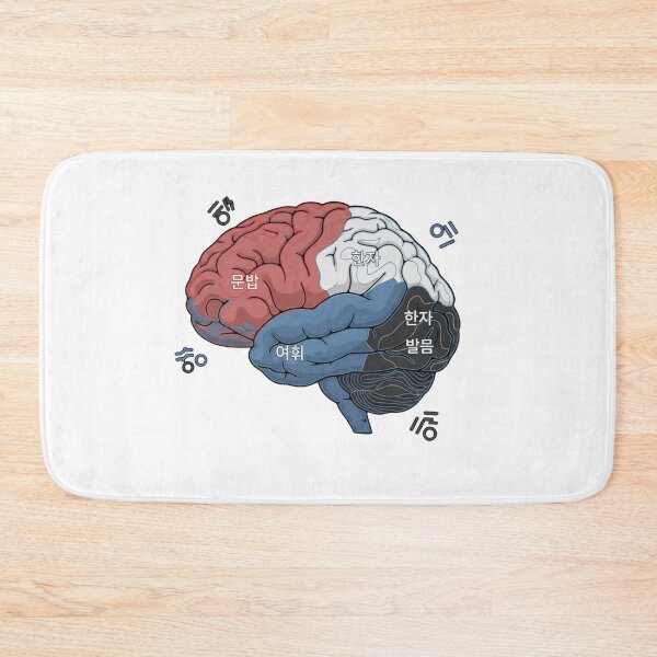 Item preview, Korean brain language map topographic regions hangul grammar neuroscience art gift designed and sold by language-des.