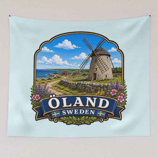 Item preview, Öland, Sweden - Coastal Windmill designed and sold by Myra365Art.
