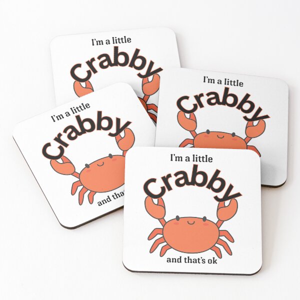 Item preview, I'm a Little Crabby and That's Ok Cute Red Crab Pun designed and sold by SunandShade.