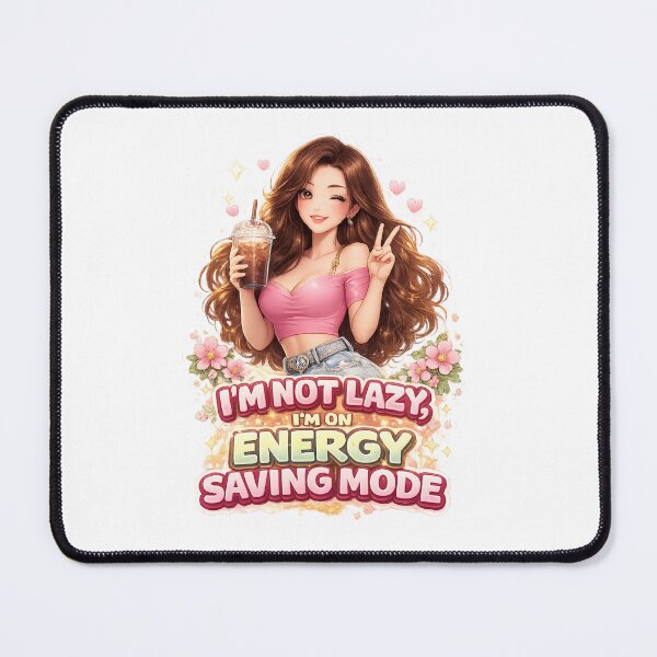 Item preview, I’m Not Lazy, I’m on Energy Saving Mode – Cute Coffee Girl Sticker designed and sold by AndrewYoko.