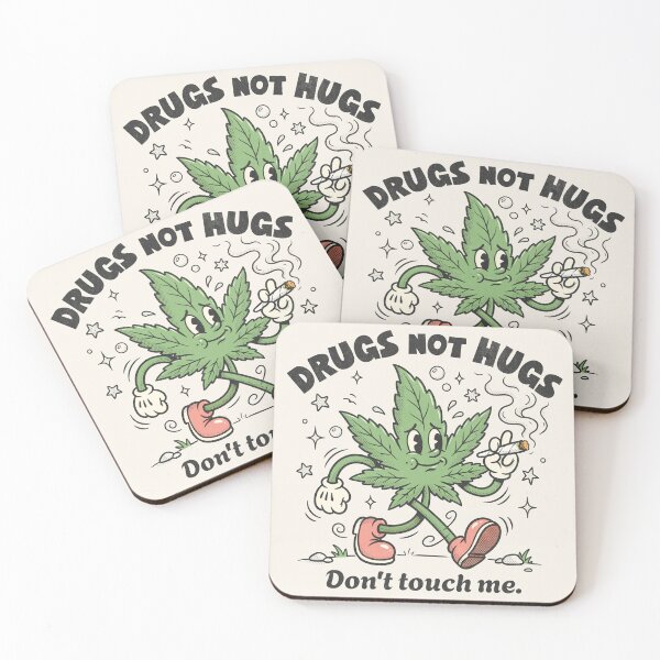 Item preview, Drugs Not Hugs - Cannabis Leaf Mascot designed and sold by Beanster-nl.