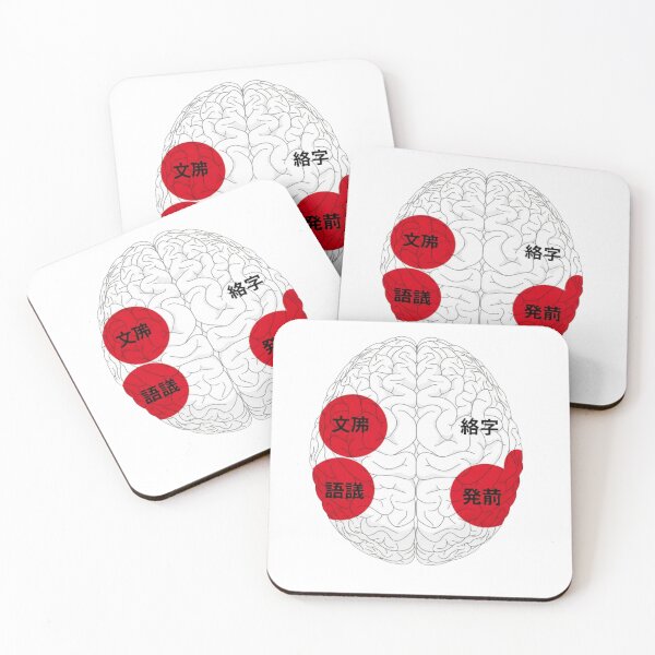 Item preview,  Japanese brain language map topographic regions kanji grammar neuroscience art gift designed and sold by language-des.
