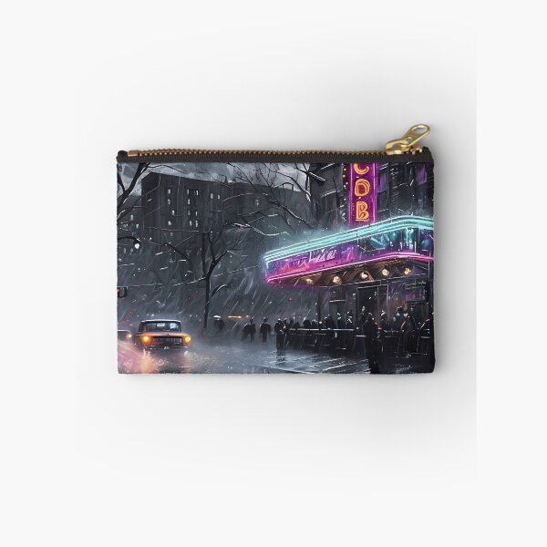 Item preview, Rainy Night Therapy - Retro Neon City Noir Art designed and sold by Modern Nest Art.