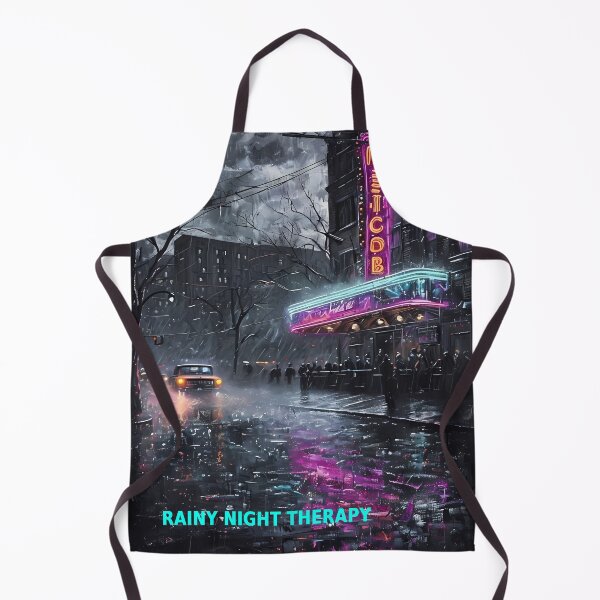 Item preview, Rainy Night Therapy - Retro Neon City Noir Art designed and sold by Modern Nest Art.