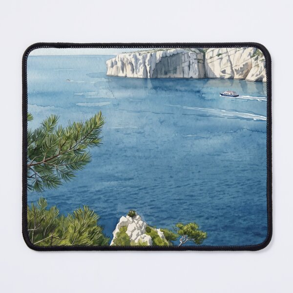 Item preview, Calanque de Cassis in Watercolor Style - Transformation from Real Photography designed and sold by M.ALK.Watercolor.