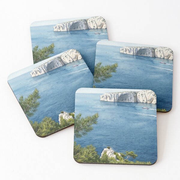 Item preview, Calanque de Cassis in Watercolor Style - Transformation from Real Photography designed and sold by M.ALK.Watercolor.