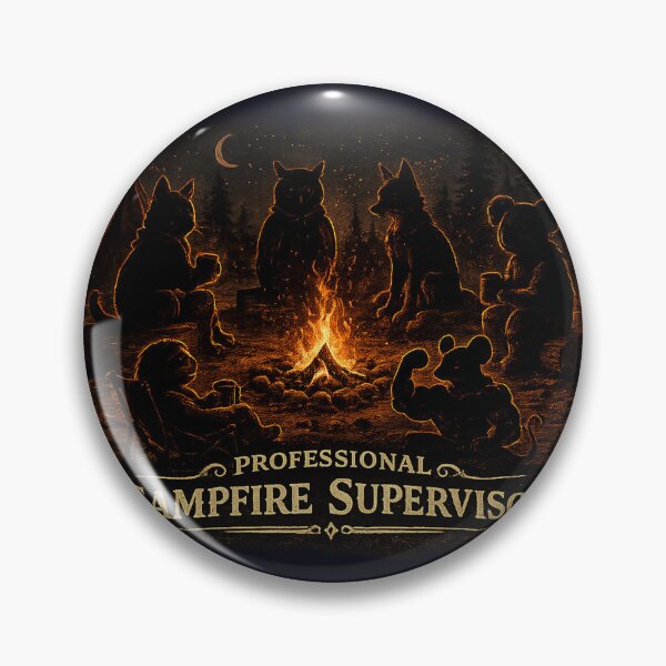 Item preview, Professional Campfire Supervisor Retro Camping Humor designed and sold by Claws & Chaos.