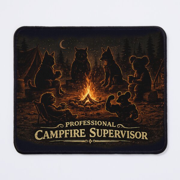 Item preview, Professional Campfire Supervisor Retro Camping Humor designed and sold by Claws & Chaos.