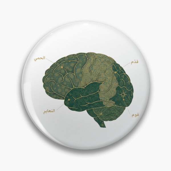 Item preview, Arabic brain language map topographic regions calligraphy grammar neuroscience art gift designed and sold by language-des.
