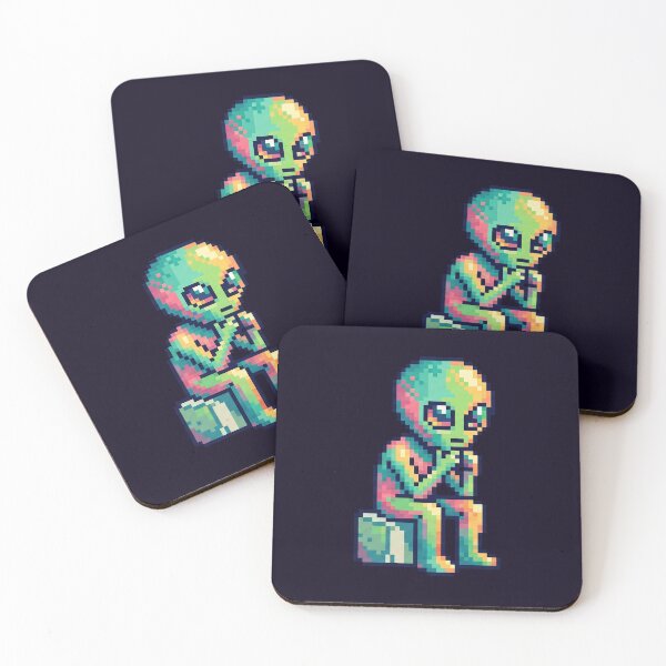Item preview, Out of Context No.6: The Thinking Alien Pixel Art designed and sold by NO BEAVER NO PUNK.