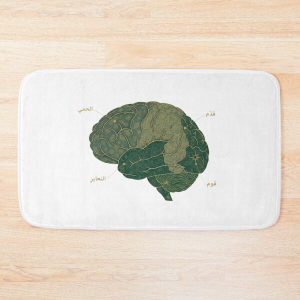 Item preview, Arabic brain language map topographic regions calligraphy grammar neuroscience art gift designed and sold by language-des.