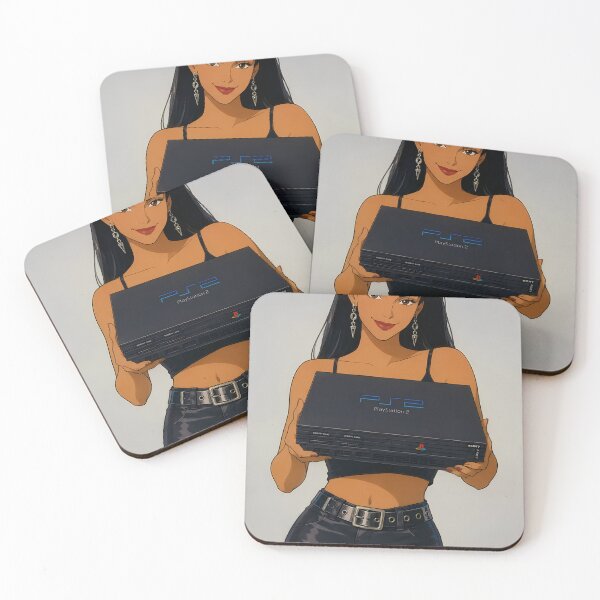 Item preview, Retro Gamer Girl with PS2 – Y2K Gaming Nostalgia Illustration designed and sold by  Hollow Moon Studios..