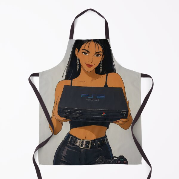 Item preview, Retro Gamer Girl with PS2 – Y2K Gaming Nostalgia Illustration designed and sold by Hollow Moon Studios..