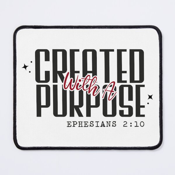 Item preview, Created With A Purpose | Ephesians 2:10 Typography | Faith Based | Christian Quote Design | Bible Verse Scripture Art | Purpose Driven Life | Inspirational Faith Gift | Christian Women Faith Gift designed and sold by Noe Mill.