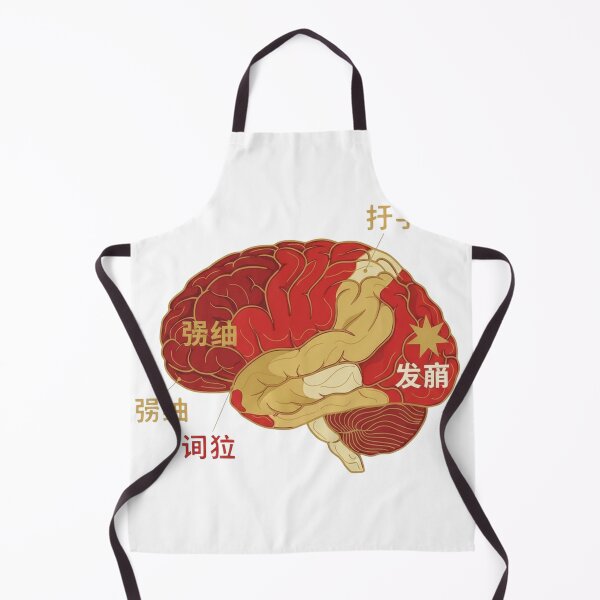 Item preview,  Chinese Mandarin brain language map topographic regions hanzi grammar neuroscience art gift designed and sold by language-des.